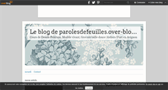Desktop Screenshot of parolesdefeuilles.over-blog.com