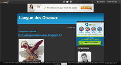 Desktop Screenshot of languedesoiseaux.jeremieguerry.over-blog.com