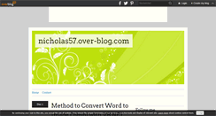 Desktop Screenshot of nicholas57.over-blog.com