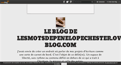Desktop Screenshot of lesmotsdepenelopechester.over-blog.com